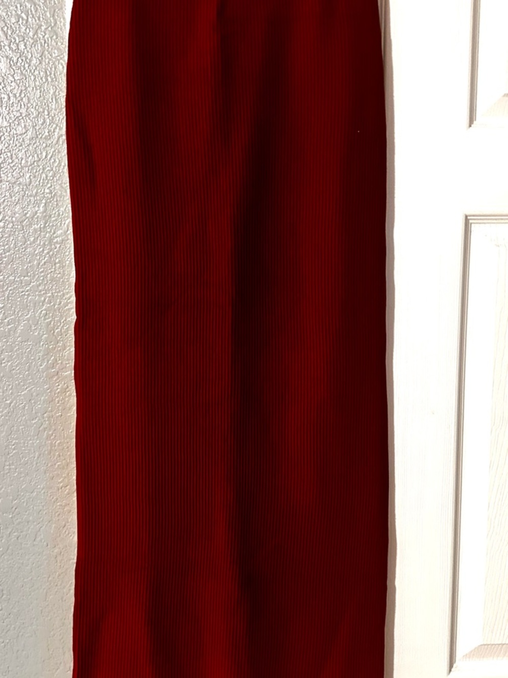 Women’s Ribbed Maxi Skirt in Deep Red
